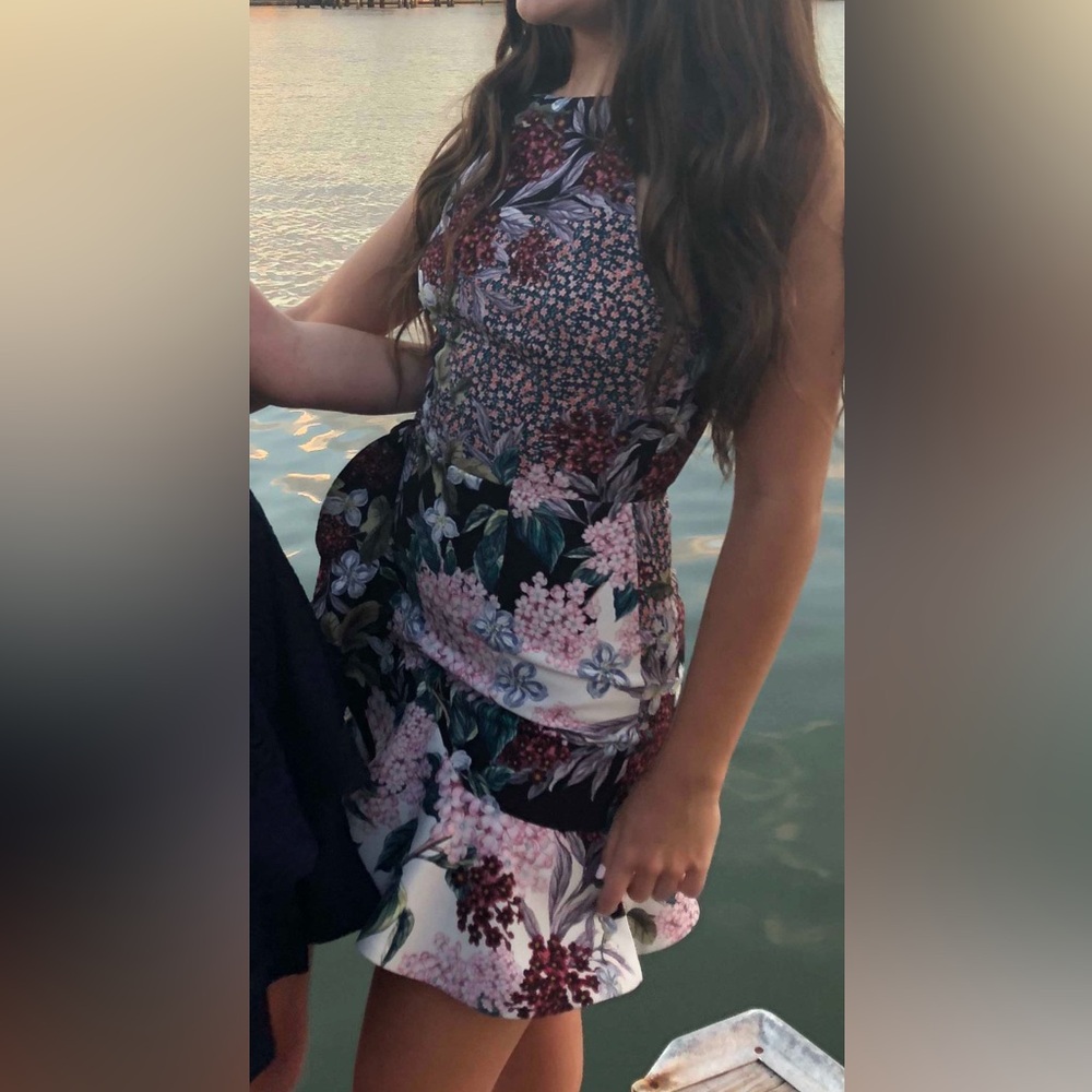 KEEPSAKE the Label Floral Mini Dress - Black and Pink